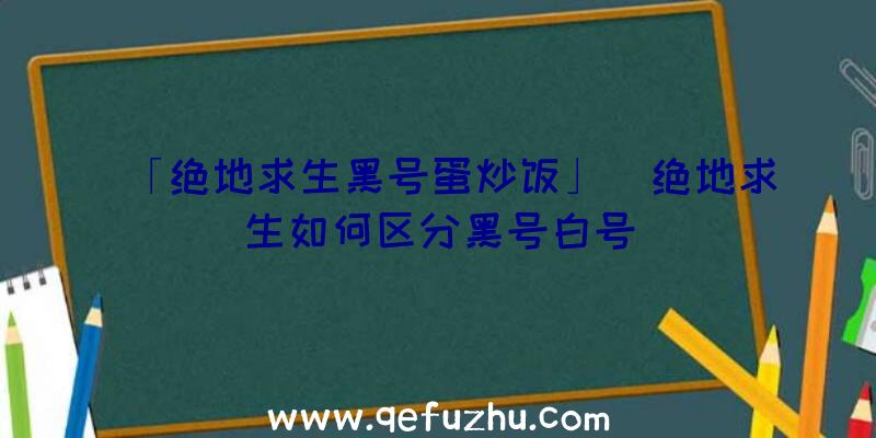 「绝地求生黑号蛋炒饭」|绝地求生如何区分黑号白号